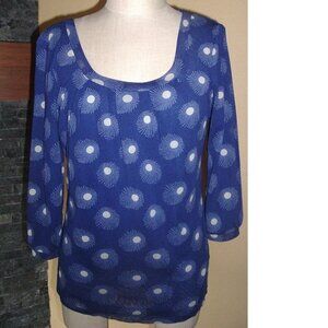 CELESTIAL Blouse by Liz Claiborne, Spinning Galaxies Starbursts NYLON Size L